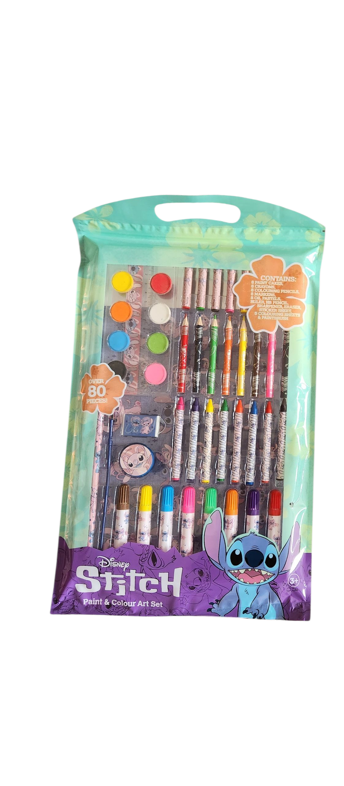 Disney Stitch Paint & Colour Art Set - 80 Pieces of Fun Creative Painting Kit Featuring Stitch Character