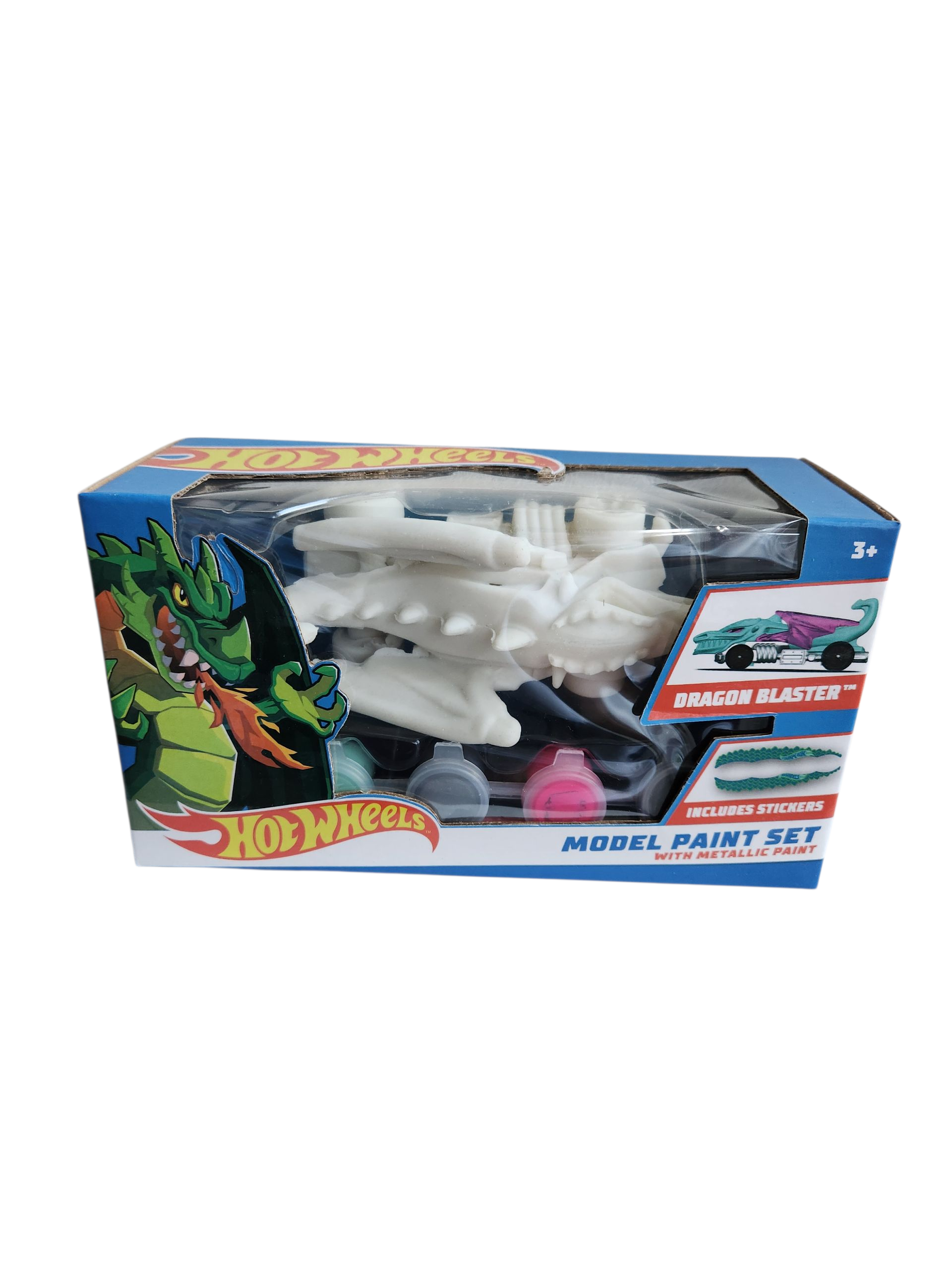 hotwheels  Paint Set Dragon Blaster Includes Paint Brush & Metallic Paint for Kids Age 3+ Creative Fun for Young Artists