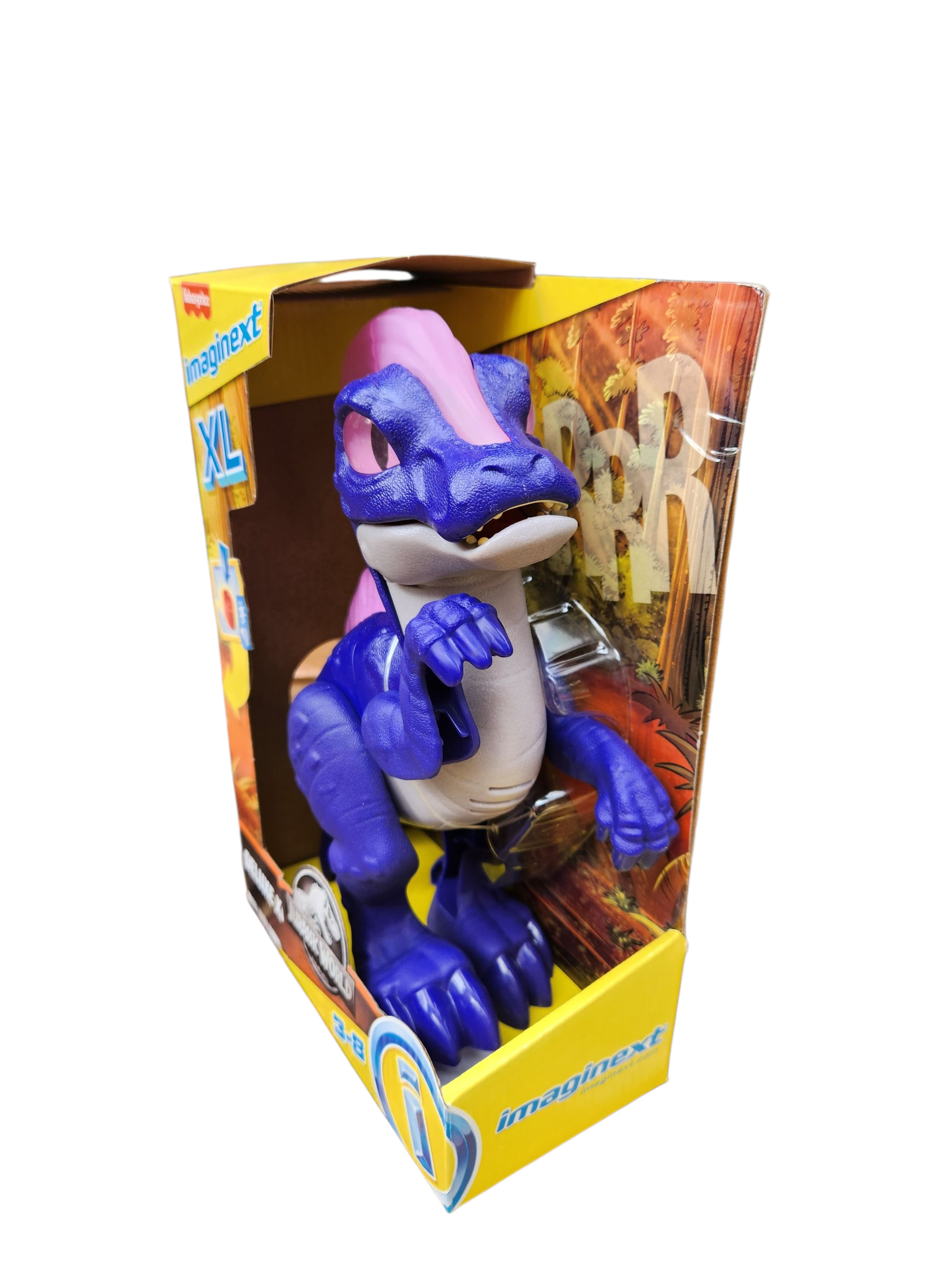 Imaginext Jurassic World Deluxe XL with Sounds and light  up Purple Dinosaur Toy for Kids