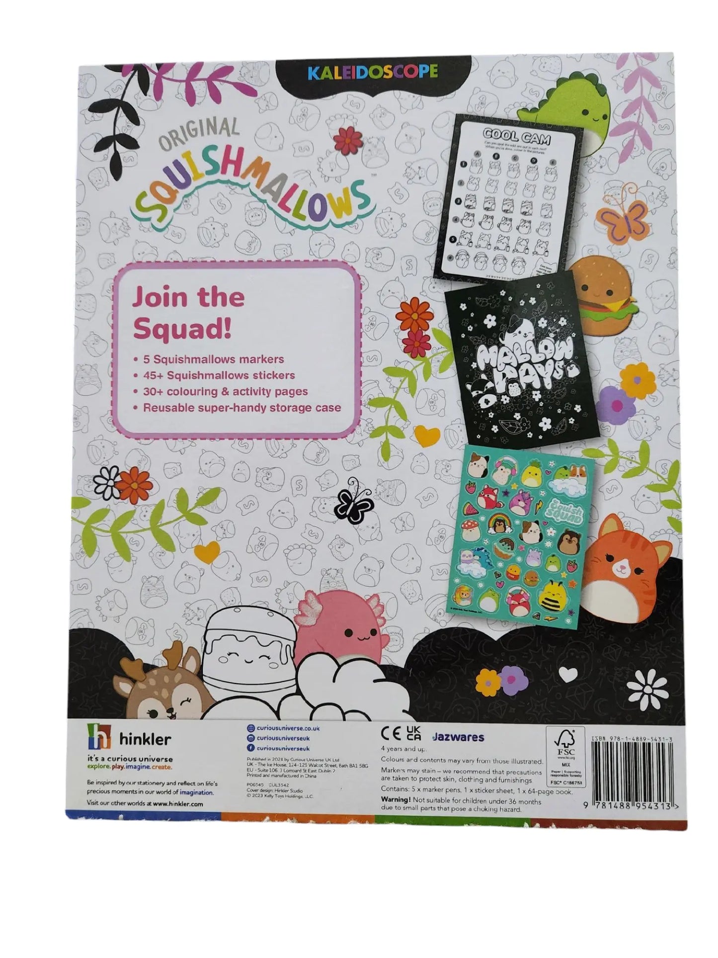 Original Squishmallows colouring kit set includes stickers and colouring markers