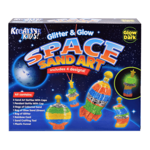 Creative Kids Glitter & Glow Space Sand Art Kit - Includes 4 Designs for Creative Fun